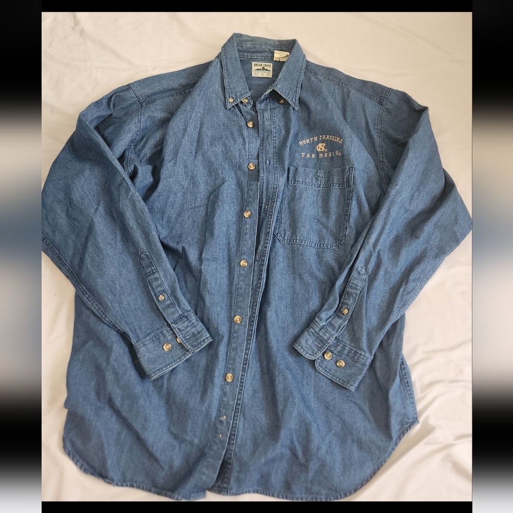 Briar creek men's size XL NC tar heels jean button shirt #U05